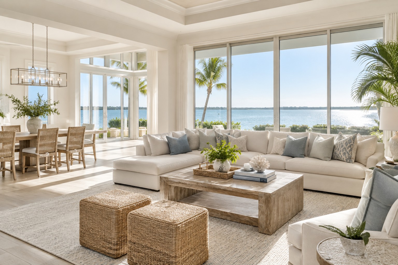 A bright Naples, Florida home interior, illustrative